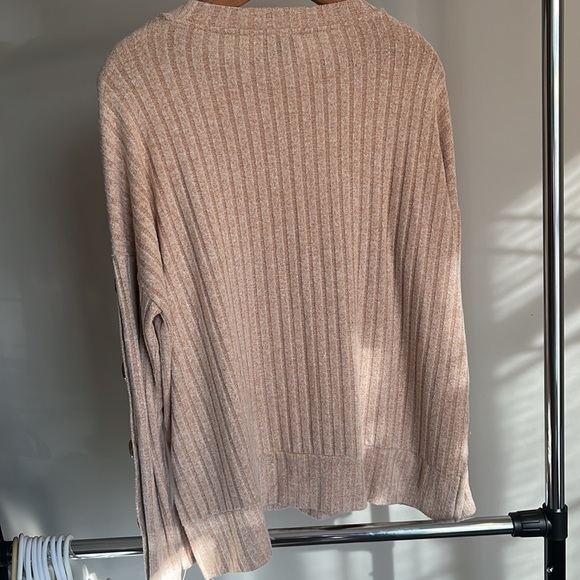 Anthropologie Saturday Sunday Sweater Button Details Pale Orange/Tan Women’s M - Picture 2 of 9